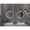 Mexen Reni apšviestas vonios veidrodis, apvalus 60 cm, LED 6000K, apsauga nuo rasojimo, juodas rėmas - 9812-060-060-611-70