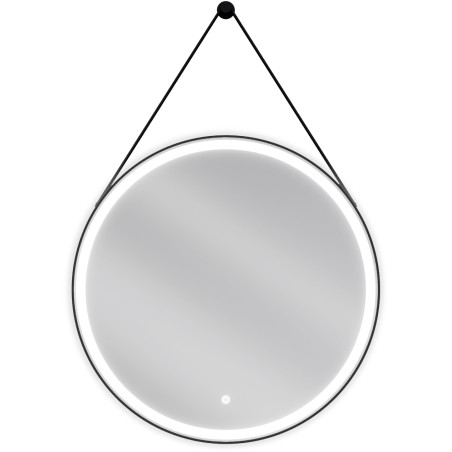 Mexen Reni apšviestas vonios veidrodis, apvalus 70 cm, LED 6000K, anti-rūkas, juodas rėmas - 9812-070-070-611-70