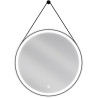 Mexen Reni apšviestas vonios veidrodis, apvalus 70 cm, LED 6000K, anti-rūkas, juodas rėmas - 9812-070-070-611-70