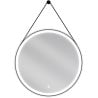 Mexen Reni apšviestas vonios veidrodis, apvalus, 70 cm, LED 6000K, antifog, juodas rėmas - 9812-070-070-611-70