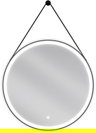 Mexen Reni apšviestas vonios veidrodis, apvalus, 70 cm, LED 6000K, antifog, juodas rėmas - 9812-070-070-611-70