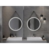 Mexen Reni apšviestas vonios veidrodis, apvalus 70 cm, LED 6000K, anti-rūkas, juodas rėmas - 9812-070-070-611-70