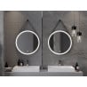 Mexen Reni apšviestas vonios veidrodis, apvalus, 70 cm, LED 6000K, antifog, juodas rėmas - 9812-070-070-611-70