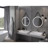 Mexen Reni apšviestas vonios veidrodis, apvalus, 70 cm, LED 6000K, antifog, juodas rėmas - 9812-070-070-611-70