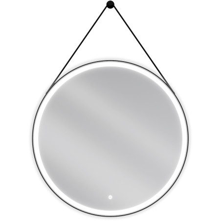 Mexen Reni apšviestas vonios veidrodis, apvalus, 80 cm, LED 6000K, nuo rasojimo, juodas rėmas - 9812-080-080-611-70