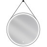 Mexen Reni apšviestas vonios veidrodis, apvalus, 80 cm, LED 6000K, nuo rasojimo, juodas rėmas - 9812-080-080-611-70