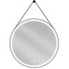 Mexen Reni apvalus apšviestas vonios veidrodis, 80 cm, LED 6000K, anti-rūkas, juodas rėmas - 9812-080-080-611-70