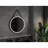Mexen Reni apšviestas vonios kambario veidrodis, apvalus 80 cm, LED 6000K, antifog, juodas rėmas - 9812-080-080-611-70