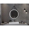 Mexen Reni apšviestas vonios veidrodis, apvalus, 80 cm, LED 6000K, nuo rasojimo, juodas rėmas - 9812-080-080-611-70