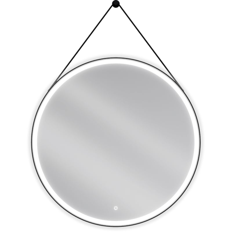 Mexen Reni apšviestas vonios veidrodis, apvalus 90 cm, LED 6000K, anti-garu, juodas rėmas - 9812-090-090-611-70