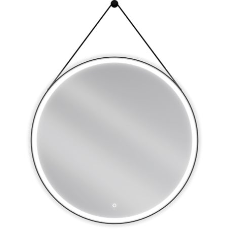 Mexen Reni apšviestas vonios veidrodis, apvalus, 90 cm, LED 6000K, anti-rūkas, juodas rėmas - 9812-090-090-611-70