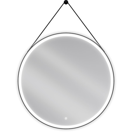Mexen Reni apšviestas vonios veidrodis, apvalus 90 cm, LED 6000K, apsauga nuo rasojimo, juodas rėmas - 9812-090-090-611-70