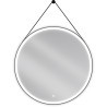 Mexen Reni apšviestas vonios veidrodis, apvalus 90 cm, LED 6000K, apsauga nuo rasojimo, juodas rėmas - 9812-090-090-611-70