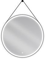 Mexen Reni apšviestas vonios veidrodis, apvalus 90 cm, LED 6000K, anti-garu, juodas rėmas - 9812-090-090-611-70