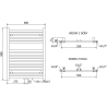 Mexen Hades vonios radiatorius 800 x 600 mm, 452 W, baltas - W104-0800-600-00-20