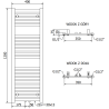 Mexen Hades vonios radiatorių 1200 x 400 mm, 472 W, baltas - W104-1200-400-00-20
