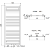 Mexen Hades vonios radiatorius 1200 x 500 mm, 570 W, baltas - W104-1200-500-00-20