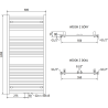 Mexen Hades vonios radiatorius 1200 x 600 mm, 667 W, balta - W104-1200-600-00-20