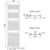 Mexen Hades vonios radiatorius 1800 x 500 mm, 854 W, juodas - W104-1800-500-00-70