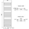 Mexen Hades vonios radiatorius 1800 x 600 mm, 1000 W, juodas - W104-1800-600-00-70