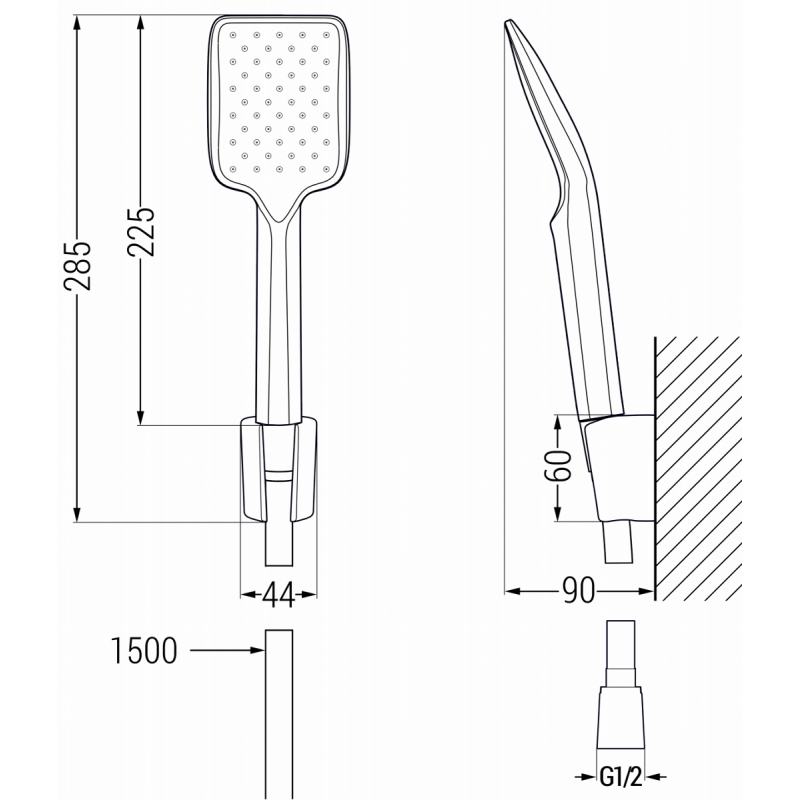 Mexen Sabre R62 juodoji vonios maišytuvas su dušo komplektu - 7213R62-70