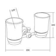 Mexen Estela dvigubas puodelis dantų šepetėliams, rožinis auksas - 7011552-60
