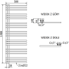 Mexen Neptūnas vonios kambario radiatorius 1400 x 500 mm, 532 W, juoda - W101-1400-500-00-70