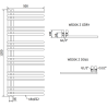Mexen Neptun vonios radiatorius 1200 x 500 mm, 456 W, antracitas - W101-1200-500-00-66
