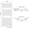 Mexen Helios vonios radiatorius 1200 x 500 mm, 448 W, chromas - W103-1200-500-00-01