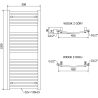Mexen Helios vonios radiatorius 1200 x 500 mm, 567 W, baltas - W103-1200-500-00-20