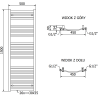 Mexen Helios vonios radiatorius 1500 x 500 mm, 676 W, juodas - W103-1500-500-00-70