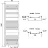 Mexen Helios vonios radiatorius 1800 x 600 mm, 990 W, baltas - W103-1800-600-00-20
