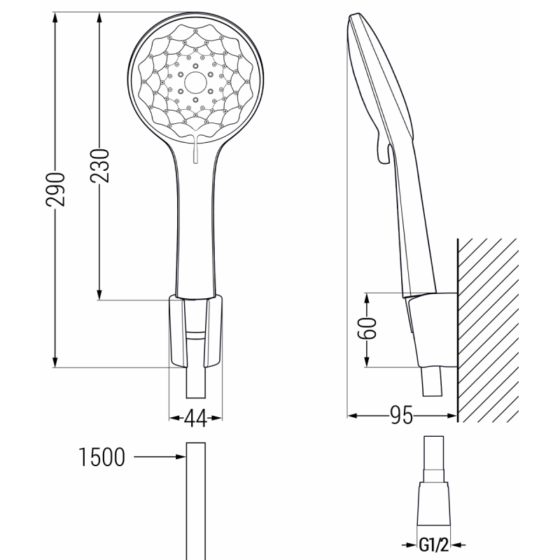 Mexen Sabre R74 vonios maišytuvas su dušo sistema, juodas - 7213R74-70