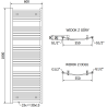 Mexen Helios vonios kambario radiatorius 1800 x 600 mm, 990 W, juodas - W103-1800-600-00-70