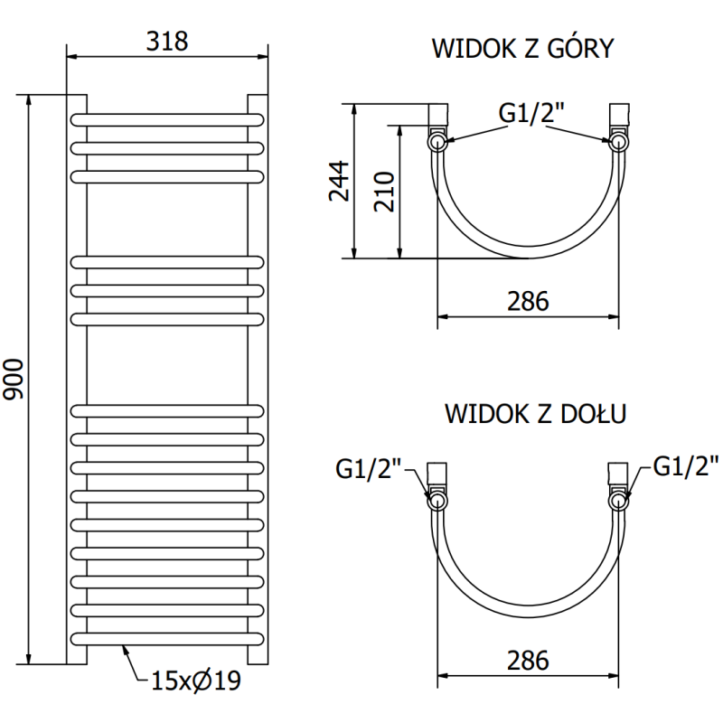 Mexen Eros vonios radiatorius 900 x 318 mm, 315 W, baltas - W112-0900-318-00-20