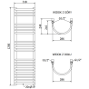 Mexen Eros vonios radiatorius 1200 x 318 mm, 332 W, chromuotas - W112-1200-318-00-01