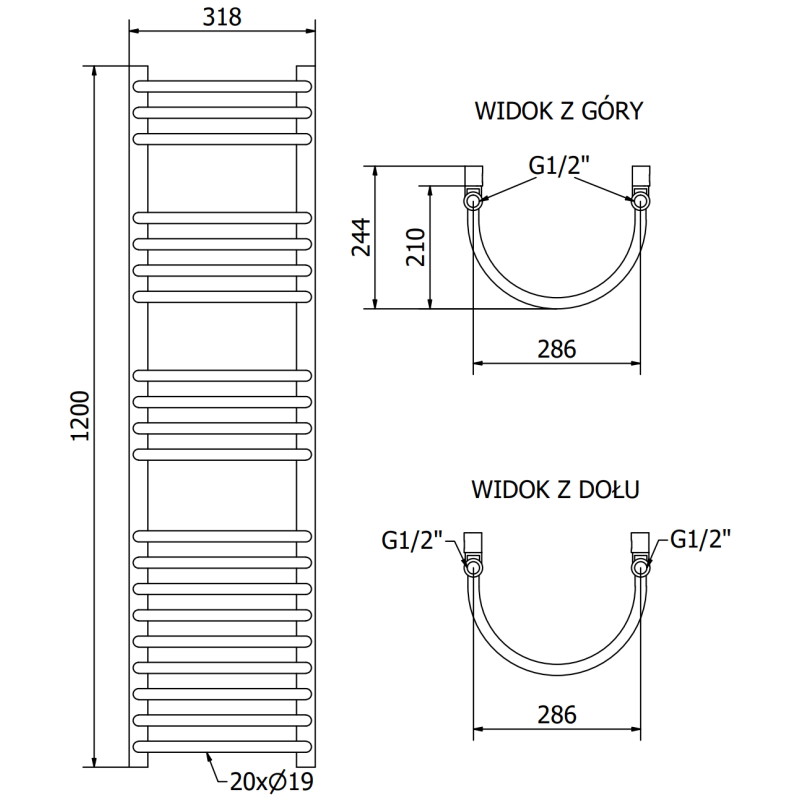 Mexen Eros vonios radiatorius 1200 x 318 mm, 421 W, baltas - W112-1200-318-00-20