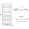 Mexen Pluton vonios kambario radiatorius 1200 x 600 mm, 726 W, baltas - W106-1200-600-00-20