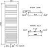 Mexen Plutonas vonios rankšluosčių džiovintuvas 1450 x 500 mm, 721 W, baltas - W106-1450-500-00-20