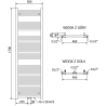 Mexen Pluton vonios radiatorių 1700 x 500 mm, 855 W, baltas - W106-1700-500-00-20