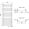 Mexen Akan vonios kambario radiatorius 1080 x 500 mm, 784 W, baltas - W121-1080-500-00-20