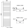 Mexen Bachus vonios kambario radiatorius 1600 x 500 mm, 787 W, juodas - W109-1600-500-00-70