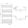 Mexen Apollo vonios kambario radiatorius 1210 x 650 mm, 713 W, juodas - W117-1210-650-00-70