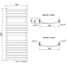 Mexen Bachus vonios radiatoriaus 1200 x 500 mm, 619 W, baltas - W109-1200-500-00-20