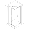 Mexen Rio kvadratinė dušo kabina 80 x 80 cm, juodos juostos, juoda + Flat padėklas, juodas - 860-080-080-70-20-4070B