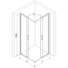 Mexen Rio kvadratinė dušo kabina 70 x 70 cm, matinė, juoda + Flat padėklas, baltas - 860-070-070-70-30-4010B