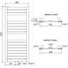 Mexen Uran vonios kambario radiatorius 1200 x 500 mm, 534 W, baltas - W105-1200-500-00-20