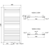 Mexen Uran vonios kambario radiatorius 1200 x 600 mm, 623 W, juodas - W105-1200-600-00-70