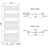 Mexen Yodo vonios kambario radiatorius 1200 x 500 mm, 382 W, baltas - W113-1200-500-00-20