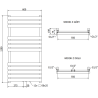 Mexen Jowisz vonios radiatorius 1200 x 600 mm, 594 W, juodas - W107-1200-600-00-70